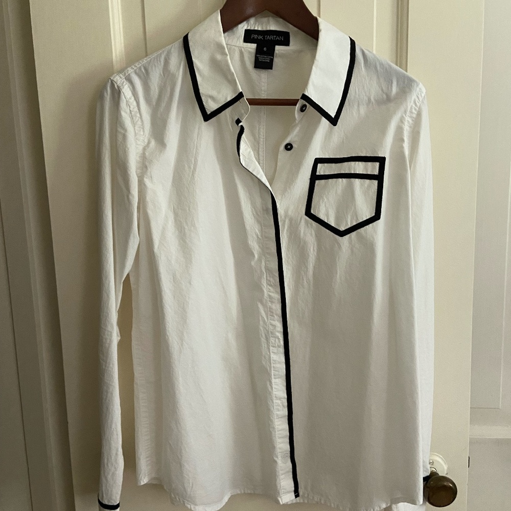 ASO Gwyneth Paltrow and Megan Markle Pink Tartan Tromp L'oeil Shirt